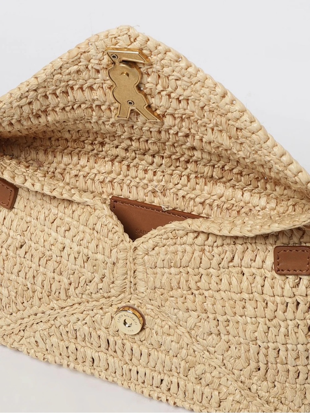 New Saint Laurent Cassandre Raffia Chain Pouch Bag - Picture 4 of 4
